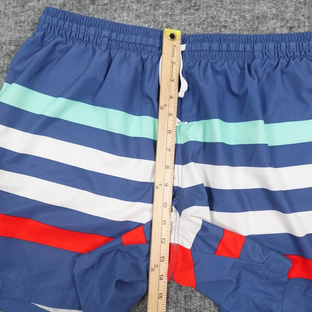Chubbies Swim Trunks Mens 2XL‎ Blue Striped Stretch Volley Shorts 5.5